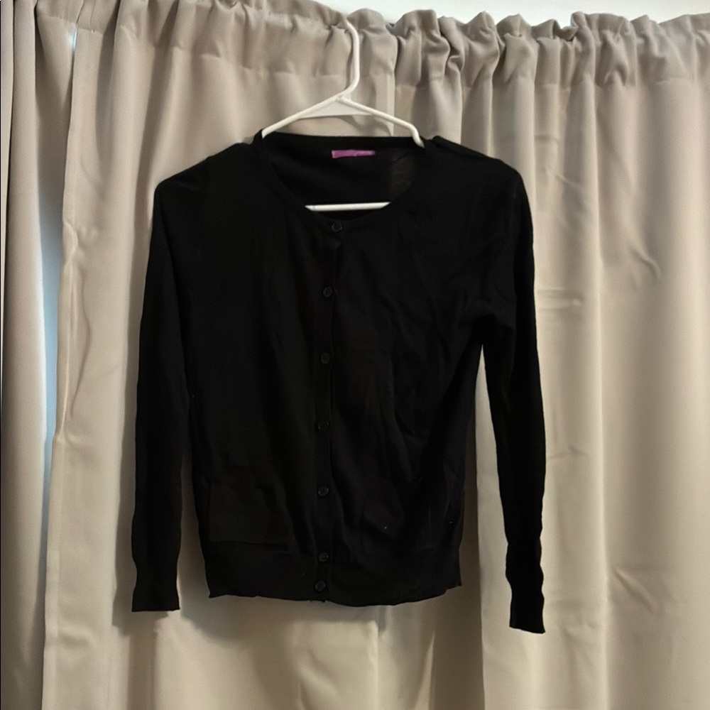 Aqua Black Knit Cardigan Sweater